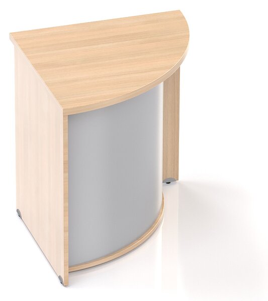 NABYTEK-DESIGNOVY.CZ - LKA90 05 - Recepční rohový pult KOMFORT, 70x70x76 cm, dub/šedá