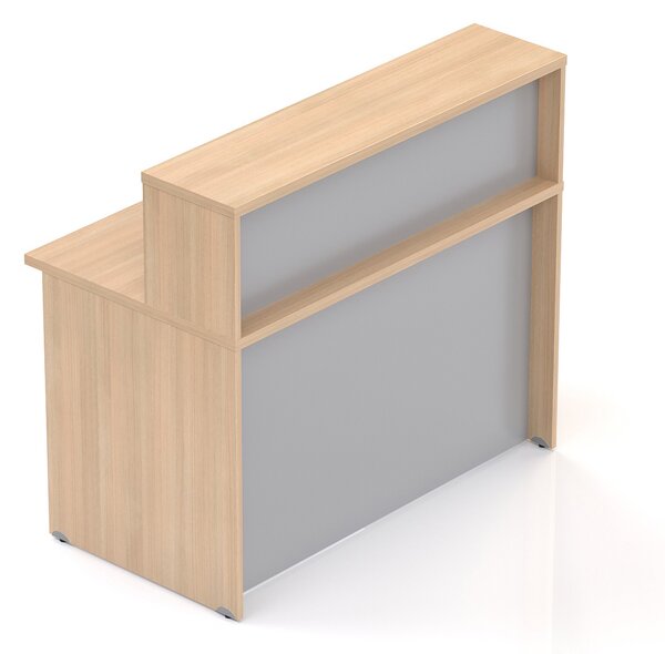 NABYTEK-DESIGNOVY.CZ - Recepční pult KOMFORT s nástavbou, 120×70×111 cm, dub/šedá – NLKA12 05