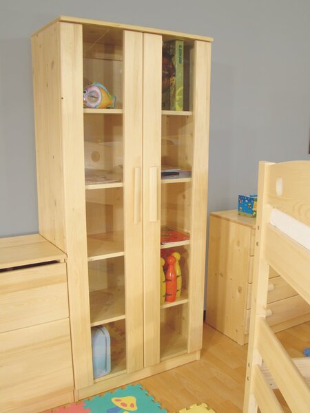 Prosklená knihovna masiv MARA SKLO 170x75x40 (dvoudveřová knihovna masiv MARA SKLO 170)