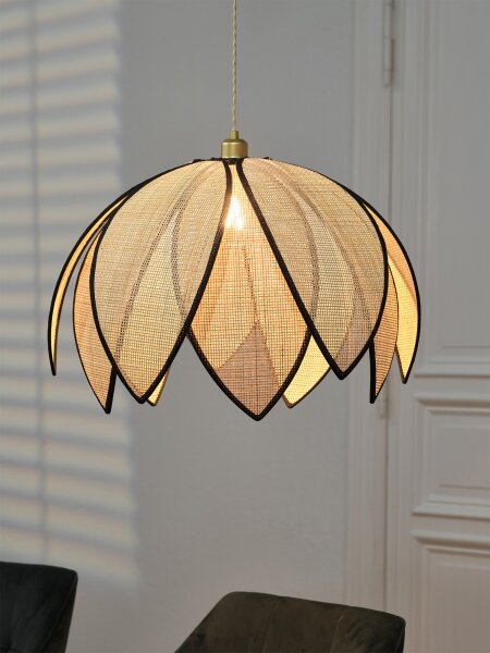 Osram - Lustr na lanku DECOR RATTAN 1xE27/15W/230V pr. 67 cm béžová/černá
