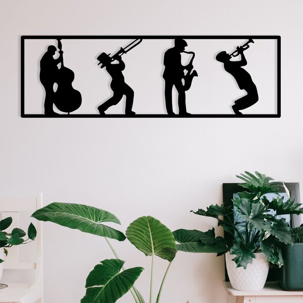 ASIR Nástěnná dekorace kov JAZZMEN 68 x 22 cm