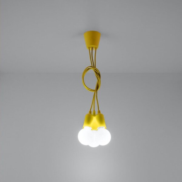 Sollux SL.0579 - Lustr na lanku DIEGO 3xE27/60W/230V žlutá