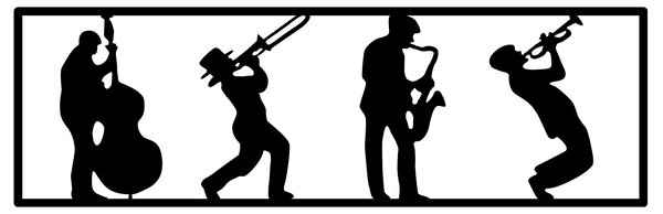 ASIR Nástěnná dekorace kov JAZZMEN 68 x 22 cm