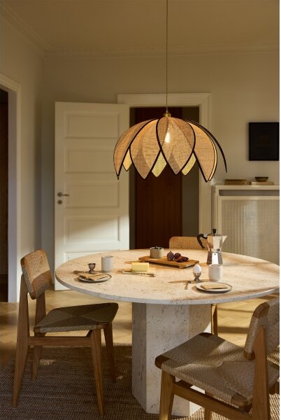 Osram - Lustr na lanku DECOR RATTAN 1xE27/15W/230V pr. 67 cm béžová/černá
