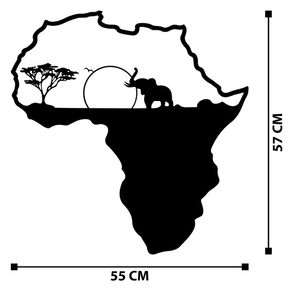 ASIR Nástěnná dekorace kov AFRIKA 55 x 57 cm