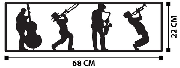 ASIR Nástěnná dekorace kov JAZZMEN 68 x 22 cm