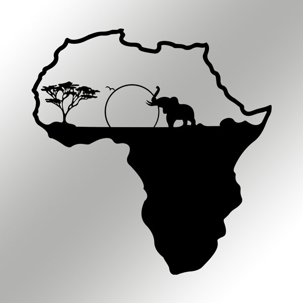 ASIR Nástěnná dekorace kov AFRIKA 55 x 57 cm