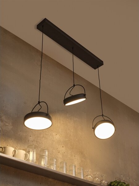 Osram - LED Lustr na lanku DECOR PUCK 3xLED/12W/230V CRI 90 černá