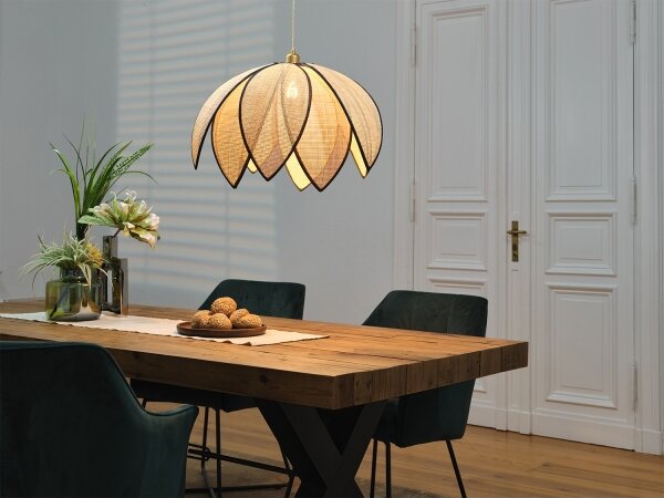 Osram - Lustr na lanku DECOR RATTAN 1xE27/15W/230V pr. 67 cm béžová/černá