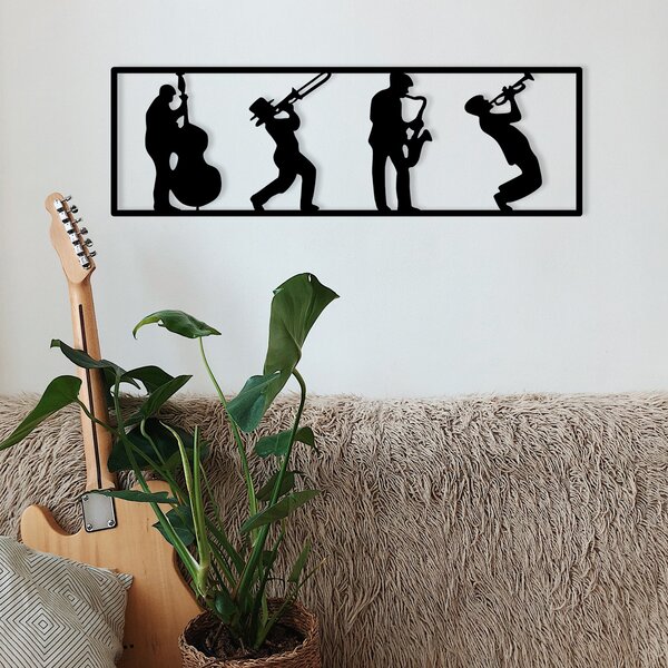 ASIR Nástěnná dekorace kov JAZZMEN 68 x 22 cm