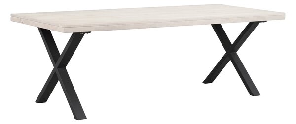 Bělený masivní dubový jídelní stůl Rowico Madis X, 220 cm