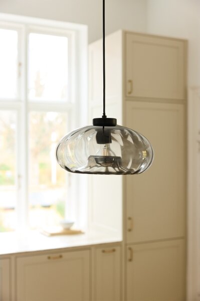 Osram - Lustr na lanku DECOR SMOKE 1xE27/12W/230V pr. 28 cm černá/kouřová šedá