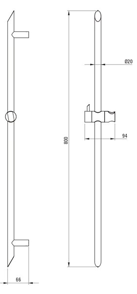Deante Silia sprchová tyč |80 cm NQS_C51D