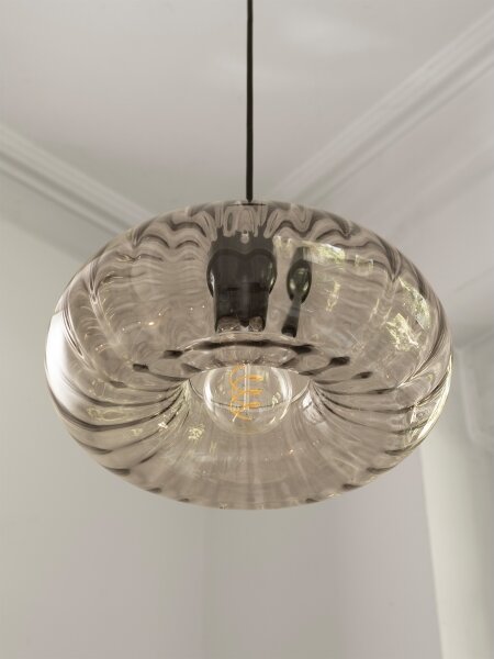 Osram - Lustr na lanku DECOR SMOKE 1xE27/12W/230V pr. 28 cm černá/kouřová šedá