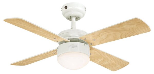 Westinghouse Stropní ventilátor Colosseum, stmívatelný, Bílá / opál, Obývací pokoj / jídelna, Dřevo