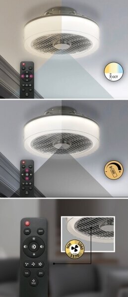 Rabalux - LED Stmívatelné stropní svítidlo s ventilátorem LED/30W/230V + DO