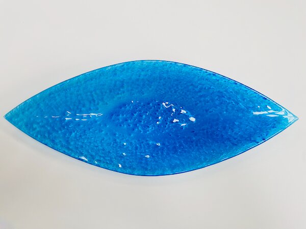 JAVA skleněná oválná mísa 49 x 20 cm modrá dekorace