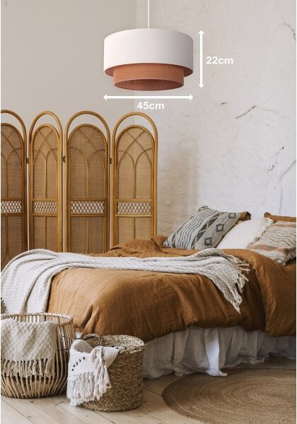 Duolla - Lustr na lanku BOHO 1xE27/40W/230V pr. 45 cm krémová/hnědá