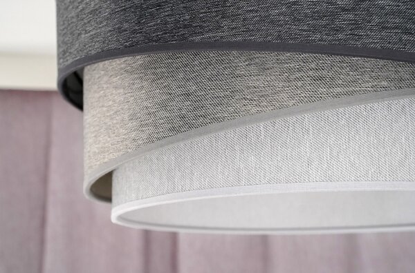 Duolla - Lustr na lanku KOBO 1xE27/15W/230V pr. 45 cm antracit/šedá/bílá