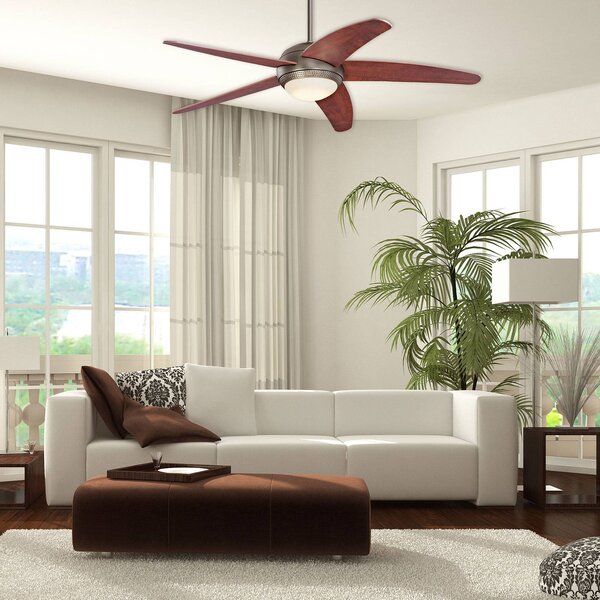 Westinghouse Stropní ventilátor Bendan s LED osvětlením, dřevěný, tichý, stmívatelný, Hnědá / rez, Obývací pokoj / jídelna, Dřevo, Moderní