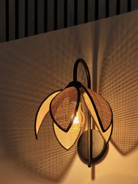 Osram - Nástěnná lampa DECOR RATTAN 1xE27/15W/230V béžová/černá