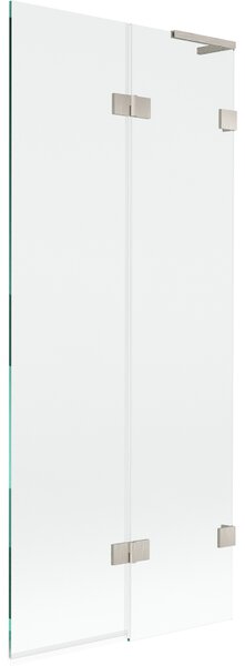 Mexen Lunar L, 2-křídlová vanová zástěna pravá 80 x 150 cm, čiré sklo, broušená ocel, 897L-080-100-97-00-P