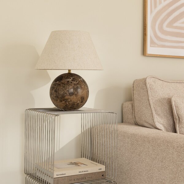 Stolní lampa Globen Lighting, Hnědá / Rezavá, Obývací pokoj, Tkanina / Textil, Design