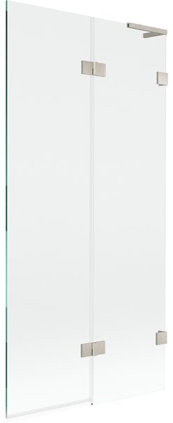 Mexen Lunar L, 2-křídlová vanová zástěna pravá 90 x 150 cm, čiré sklo, broušená ocel, 897L-090-100-97-00-P