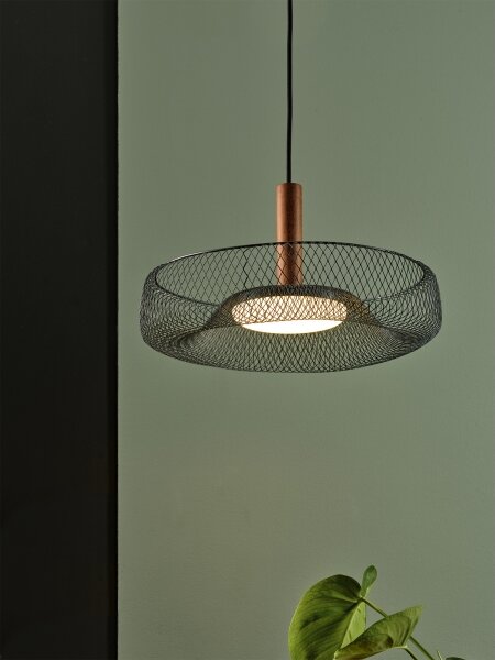 Osram - LED Lustr na lanku DECOR MESH LED/18,5W/230V pr. 40 cm černá/kaučukovník