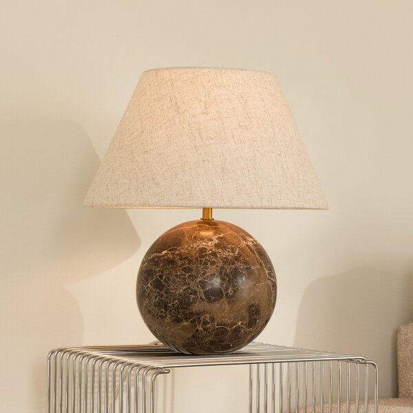 Stolní lampa Globen Lighting, Hnědá / Rezavá, Obývací pokoj, Tkanina / Textil, Design