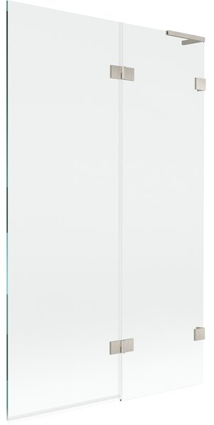 Mexen Lunar L, 2-křídlová vanová zástěna pravá 110 x 150 cm, čiré sklo, broušená ocel, 897L-110-100-97-00-P