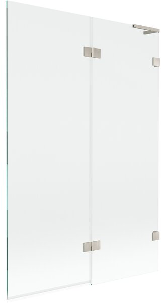 Mexen Lunar L, 2-křídlová vanová zástěna pravá 120 x 150 cm, čiré sklo, broušená ocel, 897L-120-100-97-00-P
