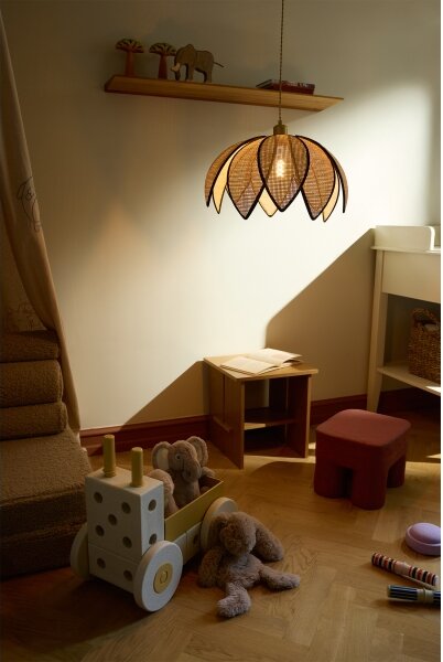 Osram - Lustr na lanku DECOR RATTAN 1xE27/15W/230V pr. 48 cm béžová/černá
