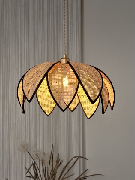 Osram - Lustr na lanku DECOR RATTAN 1xE27/15W/230V pr. 48 cm béžová/černá
