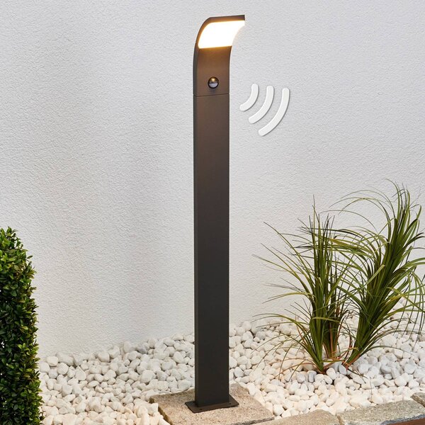 Lucande Timm LED osvětlení cesty, senzor, 100 cm, antracitová, IP54, Černá, Hliník, Moderní