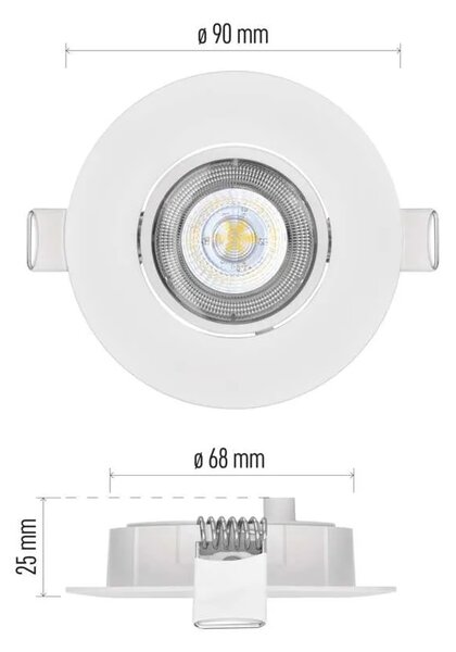 Emos lighting LED bodové svítidlo SIMMI bílé, kruh 5W neutrální bílá 1540115570