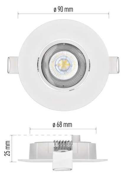 Emos lighting LED bodové svítidlo SIMMI bílé, kruh 5W teplá bílá 1540115510