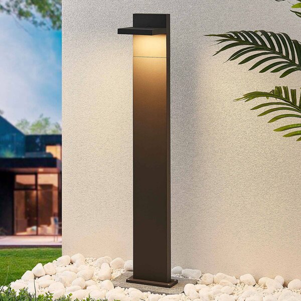 Lucande LED světlo na sloupku Silvan, 100 cm, antracit, kov, Černá, Hliník, Moderní