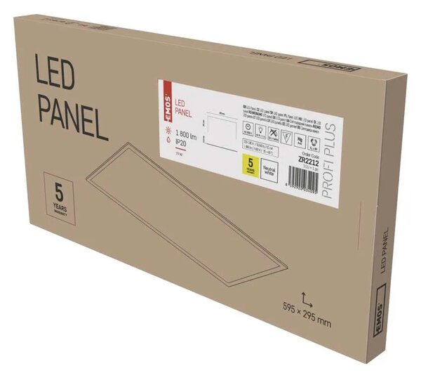 Emos lighting LED panel 30×60, obdélníkový vestavný bílý, 18W neutrální bílá, Emergency 1541181201