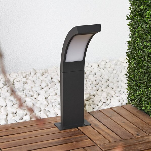 Lucande LED podstavné svítidlo Juvia, 40 cm, antracit, IP54, Černá, Hliník, Moderní