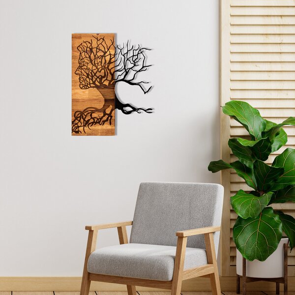 ASIR Nástěnná dekorace dřevo STROMOVÁ VÍLA 45 x 58 cm