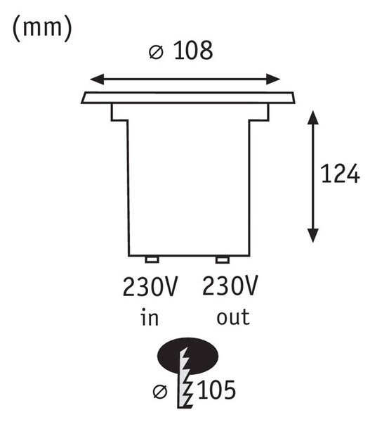 Paulmann LED podlahové svítidlo Special, IP67, Ø 11 cm, Hliník / šedá / zinek, Nerezová ocel