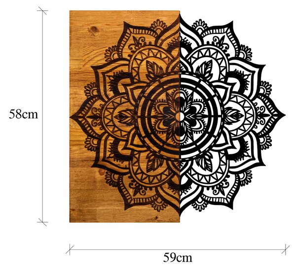 ASIR Nástěnná dekorace dřevo MANDALA 59 x 58 cm