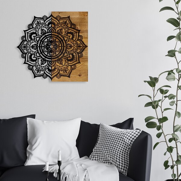 ASIR Nástěnná dekorace dřevo MANDALA 59 x 58 cm