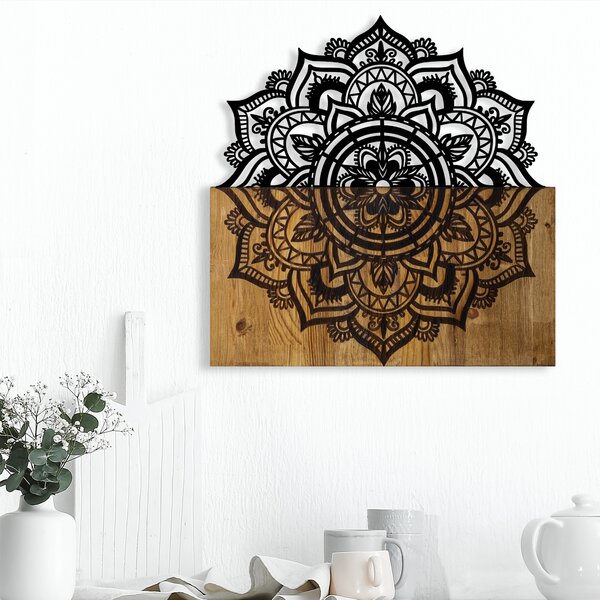 ASIR Nástěnná dekorace dřevo MANDALA 59 x 58 cm