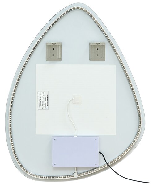 LED koupelnové zrcadlo LUGNY 70 cm 90 cm Stříbrná