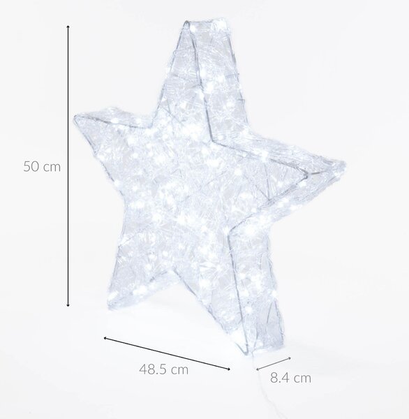 Svítící vánoční dekorace, hvězda, 50 cm