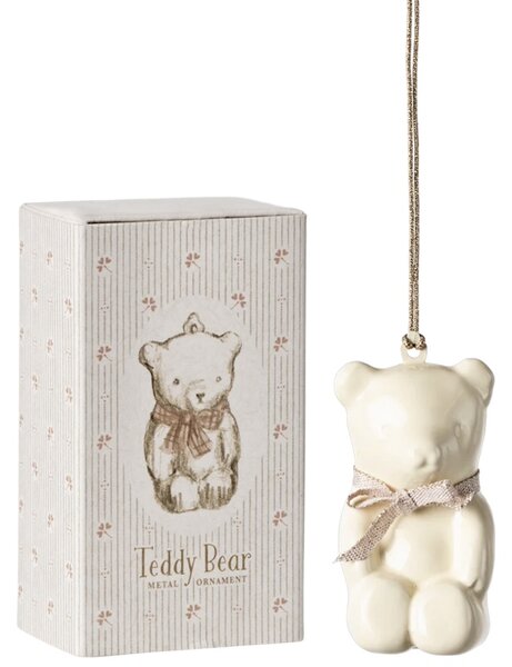 Plechová ozdoba Maileg Teddy Bear - Off White/Rose MIL448