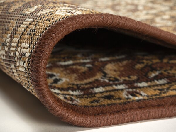 Alfa Carpets, TRHÁK: Kusový koberec TEHERAN T-102 brown kruh, 190x190 (průměr) kruh, hnědá, chodba / předsíň