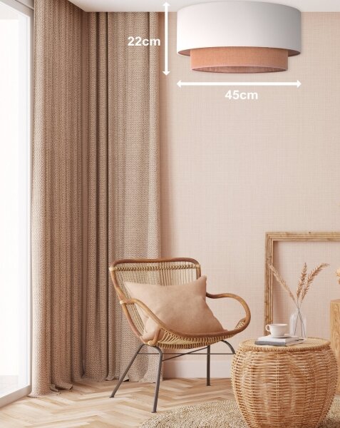 Duolla - Stropní svítidlo BOHO 1xE27/15W/230V pr. 45 cm béžová/hnědá